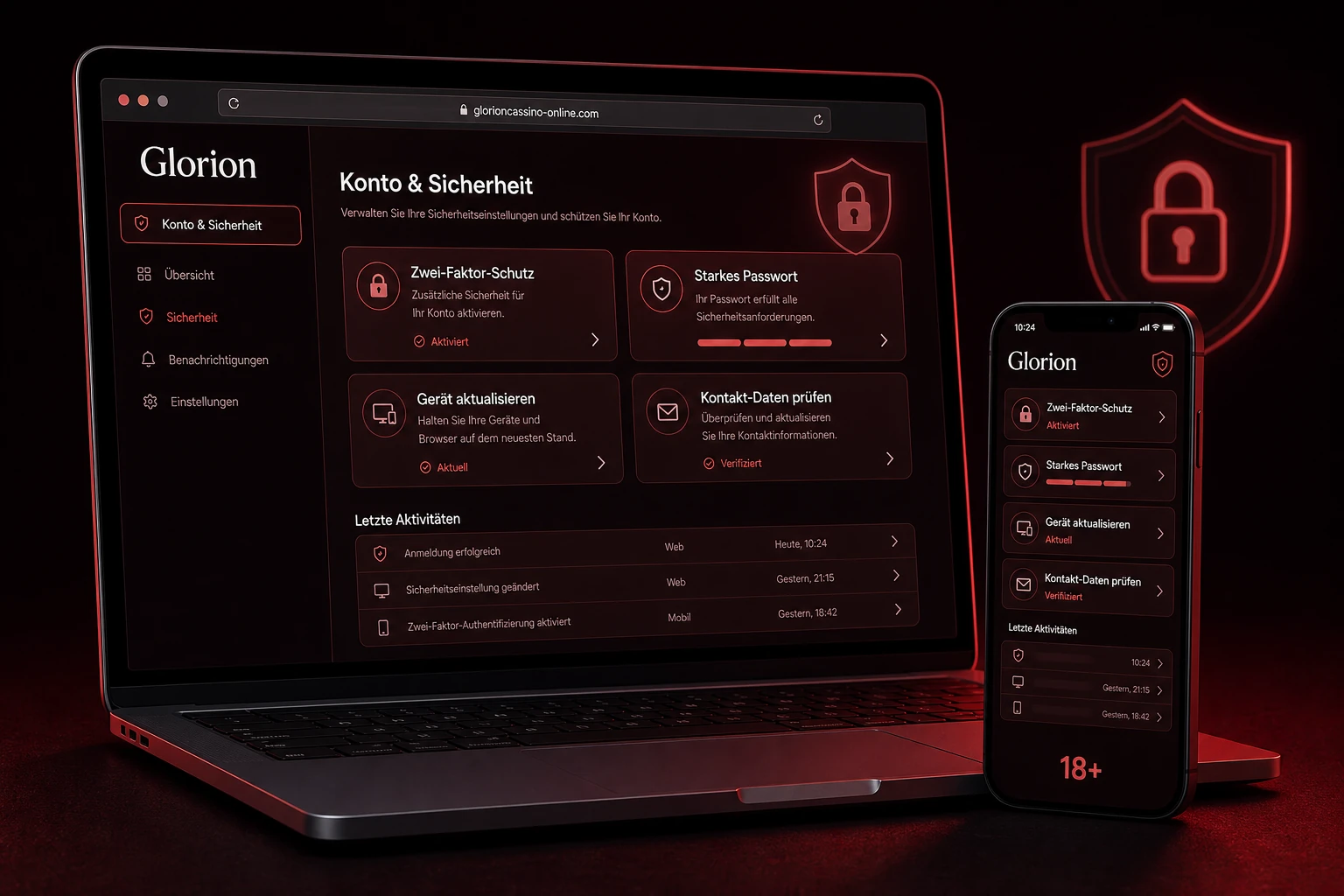 Sicherheit beim Glorion Casino Login